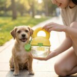 Carrying Handle Dog Water Bottle with Bowl Food-Grade Portable Rounded Shape Petcare for Dogs, Cherry Blossom Pink | Hydration Fitness Equipment & Gear Running Yoga Sporting - Image 5