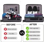 SKY-TOUCH 12 Pieces Waterproof Shoe Storage Bags, Non-Woven Fabric with Drawstring and Transparent Window for Travel, Gym and Sports Shoe Storage Bag Organizer for Men and Women, Black, Black, large, - Image 6