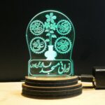 Red Robin Islamic PANJATAN 3D Optical Illusion Acrylic USB Powered Wooden Base Night Lamp, Multicolour LED Plug n Play, Office Light, Car Dashboard Light, Best for Gift - Pack of 1 (USB0150, 7CM) - Image 3