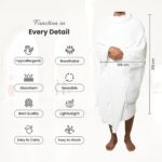 Men's Ihram Towel Set for Hajj and Umrah - 2PCS Hypoallergenic Premium Microfiber Ahram Towels (110x220cm) - Soft, Absorbent, Breathable, Unstitched - No Belt or Accessories - White - Image 3