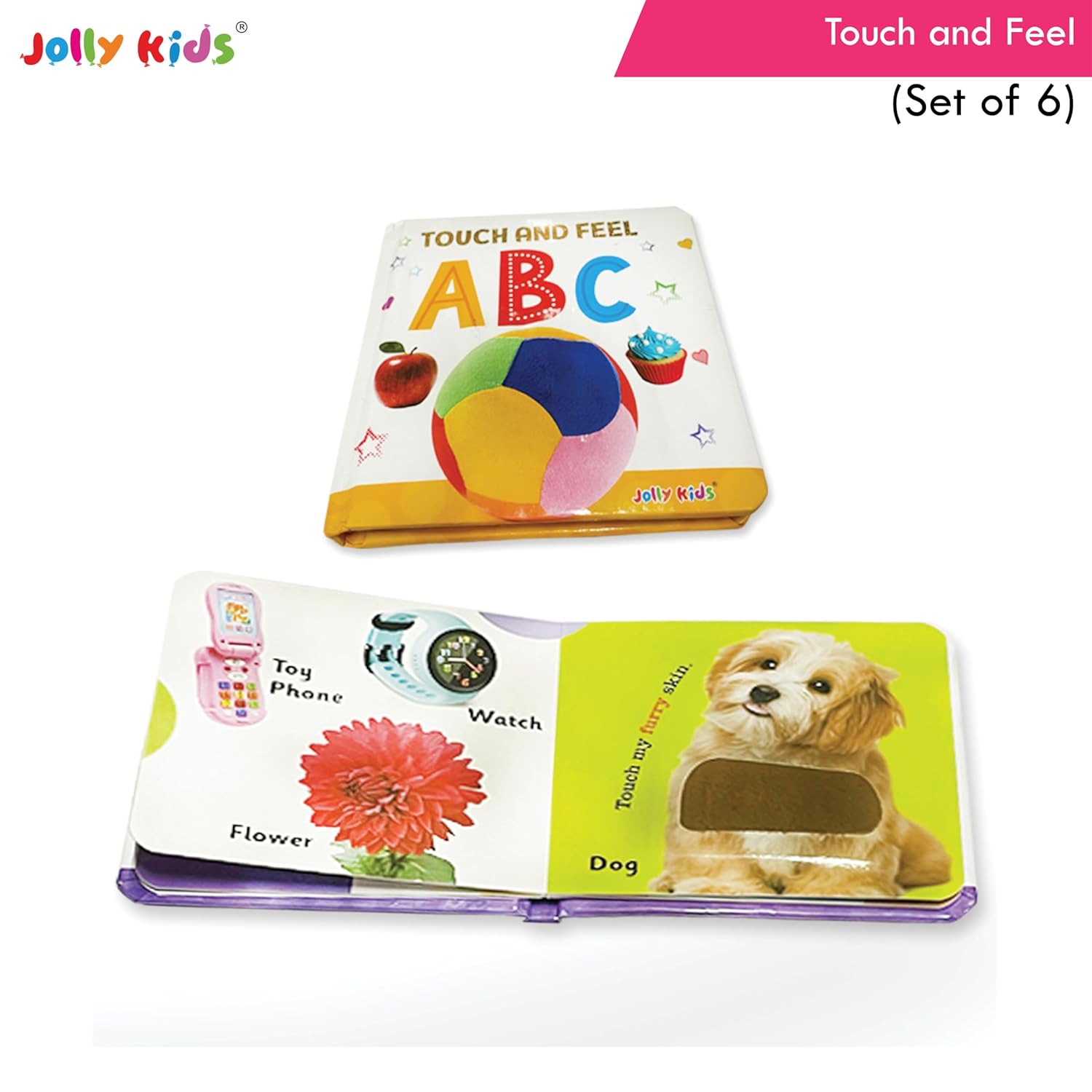 Jolly Kids Touch & Feel Picture Learning Books Set of 6 for Infants & Toddlers | Alphabet, Shapes, Colors, Numbers, First Words, Animals | Sensory ... For Babies And Toddlers Aged 0–24 Months) - Image 6