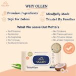 OLLEN Extra Thick Baby Wipes with Lid | Water-Based, Unscented & Gentle on Skin | Plant-Based Fabric | Aloe Vera & Chamomile (Pack of 4) - Image 7