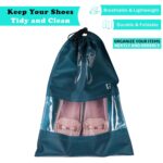Kuber Industries Pack of 8 Non-Woven Shoe Bags | Shoe Bags for Travel | Shoe Cover with Transparent Window | Navy Blue - Image 3