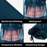 Kuber Industries Pack of 8 Non-Woven Shoe Bags | Shoe Bags for Travel | Shoe Cover with Transparent Window | Navy Blue - Image 5