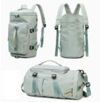 Travel Duffel Bag Backpack for Women Waterproof Sport Carry on Bag with Shoes Compartment Small Weekender Bag for Gym Yoga Swimming Sport Hiking Dance, Medium, Travel Backpacks (Green) - Image 3