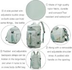 Travel Duffel Bag Backpack for Women Waterproof Sport Carry on Bag with Shoes Compartment Small Weekender Bag for Gym Yoga Swimming Sport Hiking Dance, Medium, Travel Backpacks (Green) - Image 4