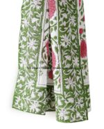 Ravaiyaa - Attitude is everything Hand Block Printed Cotton Long Stole Scarves Hijab Neck Wrap Scarf 71" X 21" Inch (Green Pink Floral) - Image 5