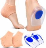 2 Pcs Combo Silicone Heel Pads for Pain Relief – Soft Gel Heel Cups & Heel Protectors for Plantar Fasciitis, Cracked Heels, Shock Absorption & Foot Support for Men & Women - Image 2