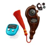 2Pcs Digital Tasbih Counter with Compass – Mini Hand Mantra Jaap Mala Tally Counting Portable Hand Finger Prayer Counter with Reset Button for Mantra Jaap, Zikr, Meditation (Multi-Color) - Image 2