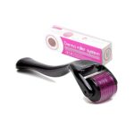 540 Titanium Microneedle Derma Roller for Face, Beard & Hair Growth | Skin Care Roller for Acne Scars, Fine Lines & Glowing Skin | Ergonomic Handle Derma Roller Tool for Men & Women (Black/Purple) - Image 2