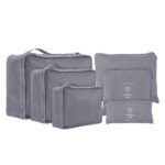 6 Set Compression Packing Cubes & Bags for Travel, Lightweight Travel Essentials, Luggage Organizers for Clothes, Shoes, Electronics, Cosmetics & Toiletries (Grey) - Image 2