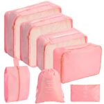 7PCS Packing Cubes for Suitcases, Travel Luggage Organizer Bags, Suitcase Organizer Bags Set for Carry on Luggage Travel Essentials, Pink - Image 2