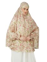 ANA Afiya Pink Floral Prayer Dress – Pure Cotton Namaz Makhna with Tie Knot | Lightweight, Breathable for Hajj, Umrah & Salah - Image 2