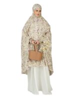 ANA Afiya Purple Floral Prayer Dress – Pure Cotton Namaz Makhna with Tie Knot | Lightweight, Breathable for Hajj, Umrah & Salah - Image 2