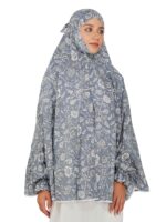 ANA Gulnoor Grey Floral Prayer Dress – Pure Cotton Prayer Dress with Tie Knot | Lightweight, Breathable for Hajj, Umrah & Salah - Image 2