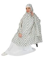 ANA Nilofar Sky Blue Hibiscus Floral Prayer Dress – Pure Cotton Namaz Makhna with Tie Knot | Lightweight, Breathable for Hajj, Umrah & Salah - Image 2