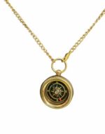 ANTIQUE COLLECTION Antique Brass Pocket Compass, Thoreau Quote Directional Locket Compass, Camping Equipment, Boat Compass for Hiking, Travelling - Silver Color - Image 2