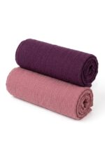 Aayathijab Premium Soft Crinkle Hijab Combo, Plum Purple and Dusty Pink, 100% Cotton, Breathable, Lightweight, Pack of 2 - Image 2