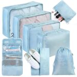 AiQInu Set of 8 Travel Storage Organizers, Packing Cubes Organizer, Toilet, Clothes, Shoes, Cosmetic Bags for Travel and Luggage Bags - Image 2