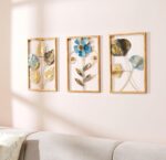 Amazon Brand – Solimo Leaves Metal Wall Decor | Elegant Nature-Inspired Iron Wall Hanging | Sturdy Iron | Wall Hanging | Wall Décor | Easy Installation | 37 x 25 cm Each | Set of 3 - Image 2