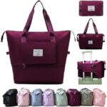 Antson Large Capacity Folding Travel Tote Bag, Oxford Fabric Waterproof Lightweight Foldable Travel Duffel Bag Portable Expandable Travel Bag, Dry and Wet Carry On Bag - Image 2