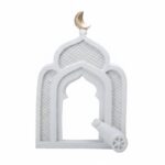 Arabic Design Islamic Architecture Ornament Gold Accents Ramadan Decoration Festive Atmosphere Eid Mubarak Decor Speckled Finish for Dining Table, Living Room, Single Door Cannon - Image 2