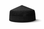 BR COLLECTION Prayer Caps for Muslims Islamic Namaz Topi for Men Handmade Knitted | Stylish Imported Fabric | for All Day Wear 5 Times is a Day for Namaz Black - Image 2