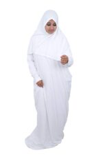 Barakath Muslim Women's Viscose Prayer Dress Abaya Ihram Set for Hajj Umrah (110019; White; Free Size) - Image 2