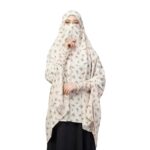Bashariya Full Size Crepe Khimar For Women and Girls With Digital Print(Beige Print) - Image 2