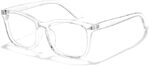 Blue Light Blocking Glasses Gaming Filter Transparent Square Eyeglasses for Eye Protection Men Women, Computer/Tablet/Laptop/Mobile/TV, Anti-blue & Anti eyestrain (Clear White) - Image 2