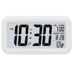 CBK Plastic Digital Alarm Clock Table Clock for Students, Home, Office, Corporate with Automatic Sensor, Date & Temperature, 5.91 Inch, 15 cm (White Digital) - Image 2