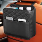 Car Seat Back Hanging Organizer, Black Multi-Pocket Storage Bag with Document Holder and Bottle CompartmentsCar Seat Back Organizer for Kids & Adults (Black) - Image 2