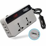 Ceptics 200W Car Laptop Charger/Power Inverter with 2 USB(3.1A Max) + 1 C Type(1 * 18W PD) Smart USB Charging Ports, 12V DC to 220V AC, 2X Universal AC Outlet, Grey, 18 Months Warranty - Image 2