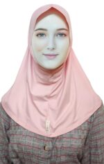 Cotton Blend Hijab for Female, Pink - Image 2