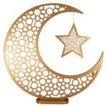 Curious Button Eid Decor Ramadan Moon Wooden Sign (12 Inch) Islamic Wall Art for Ramadan Kareem & ramadan decorations for home,Ramadan Mubarak Moon Sign & Eid Decoration ramadan table decor,islamic wall decor items - Image 2