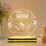 Custom Muslim Couple LED Name Lamp with Quran Ayat | Acrylic Night Light for Engagement Ceremony | Romantic Islamic Gift for Bride Groom Home Bedroom Decoration |(5.5x5.5) Inch - Image 2