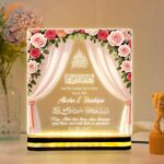 Custom Name Islamic LED Night Lamp | Muslim Couple Gift with Quran Verse Artwork | Acrylic Table Light for Nikah Celebration | Anniversary Keepsake | Elegant Home Decor Accent (5.5 x 5.5 Inch) - Image 2