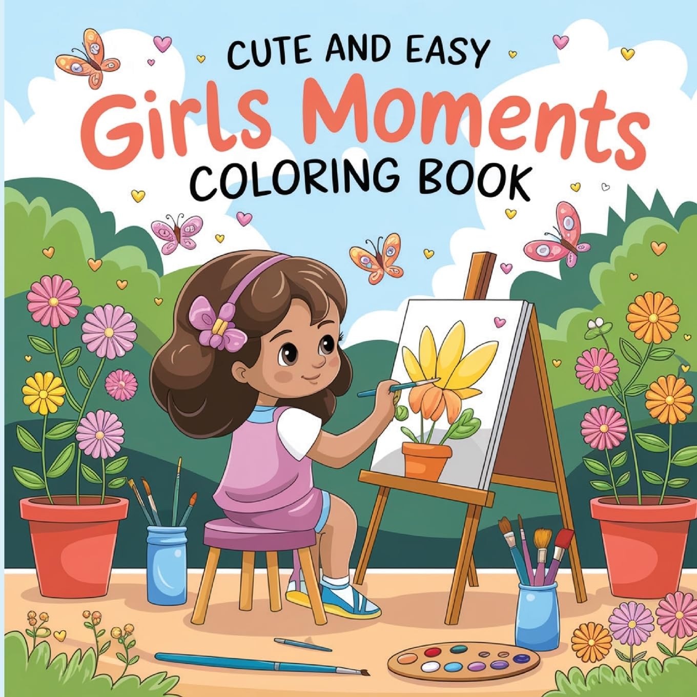 Cute and Easy Girls Moments Coloring Book: Girl Coloring Book, Fun Girly Coloring Book for Young Girls, Simple Coloring Book for Girls 6-12 - Image 2