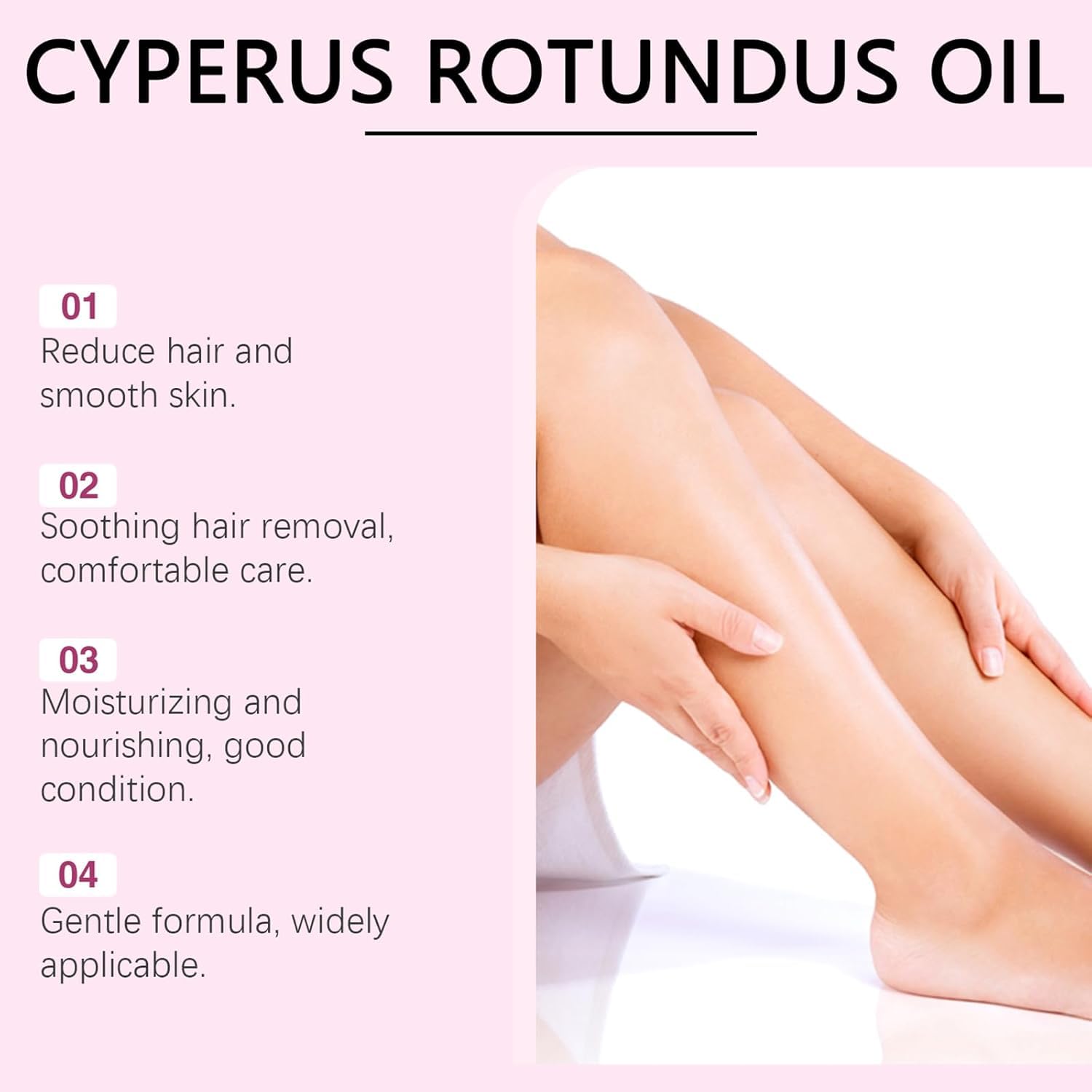 Cyperus Rotundus Oil for Hair Removal | Moisturizing & Soothing Herbal Body Oil for Reducing Body Hair Growth | Gentle Skin Care Formula for All Skin Types (Part of 1) - Image 2