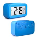 Digital Alarm Clock Large LED Display Smart Backlight Battery Operated Alarm Table Clock Automatic Sensor | Date & Temperature for Kids,Student Bedroom (Sky Blue) - Image 2