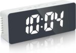 Digital Alarm Clock for Heavy Sleepers, LED Mirror Table Clock for Study Table, Students, Office | Alarm Clock for Bedroom with Loud Sound, Automatic Sensor, Date & Temperature (Mirror) - Image 2