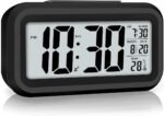 Digital Alarm Clock with Automatic Sensor, Date and Temperature Display, Compact Desk Table Clock for Students, Home, Office, Bedroom, Living Room,Home Decor, Corporate Use (Black Digital) - Image 2