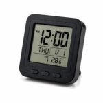 Digital Clock with LCD Display, Temperature, Date and Day, Black, Desktop Table Clock - Image 2