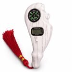 Digital Finger Counter with Compass and Red Tassel Handheld Tally Counter for Jaap, Meditation, and Chanting Digital Mala and Tasbeeh Counter with LCD Display and Reset Button - White Marble Finish - Image 2
