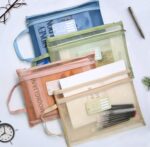 Double-Layer Mesh Zipper Pouch A4 Document Organizer | Lightweight Nylon Transparent Zip Bag for Office, School & Travel | Multipurpose Storage Pouch for Stationery, Files & Accessories (Pack of 1) - Image 2