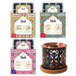 Dukhni Oud Al Mukhtar, Oud Al Qamar, Oud Al Habayeb Bakhoor Set by Dukhni | 3 x 9 Piece Each & Taj Bakhoor Burner | Arabic Bakhoor Incense | Perfect to Relax & Meditate | Great Gift - Image 2