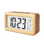Everwood kadio Digital Alarm Clock Battery Operated, Wooden Smart Night Light Digital Clock LCD Display, Snooze Function, Room Temperature, Small Clocks for Bedroom, Beside Desk, 13.48X3.81 Cm - Image 2