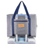 Foldable Waterproof Shoulder Handbag for Luggage Travel Storage Duffle Bag Organizer (Blue) - Image 2