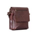 Full-Grain Leather Chest Pack | Ergonomic Teardrop Sling Bag for Men | Anti-Theft Urban Body Bag with Adjustable Padded Strap (Chocolate) | Ultra Slim - Image 2