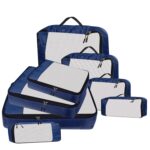 GBMI Packing Cubes For Travel Organizer Clothes Laundry Compression Suitcase Luggage Storage Travelling Pouches Bags Organiser, Polyester (SET OF 8(2L+2M+2S+2SLIM), NAVY BLUE) - Image 2